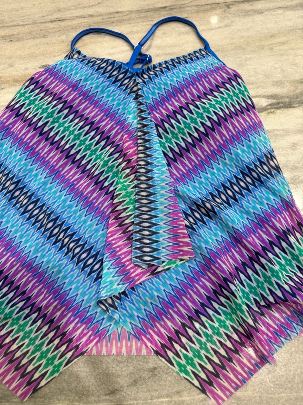 Women's Multicolor Chevron Print Swim top